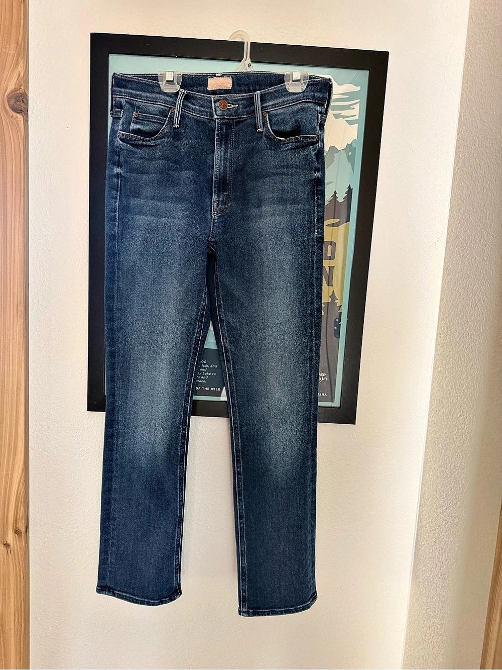 Mother The Mid Rise Dazzler Ankle Jeans in Blue Like New